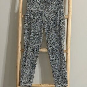 Athleta Black and White Jacquard Animal Print Leggings